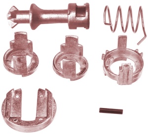 Kit reparatie incuietoare yala butuc usa fata Techstar, compatibil cu BMW X5 E53, X3 E83, stanga sau dreapta, metal, 7 piese, Echiv OE 51217035421 - Img 1