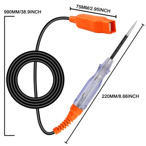 Vârf ascuțit cu protecție, lampa test circuite 6–24V