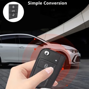 Membrana cauciuc cheie auto VAG cu 3 butoane si mana care tine telecomanda