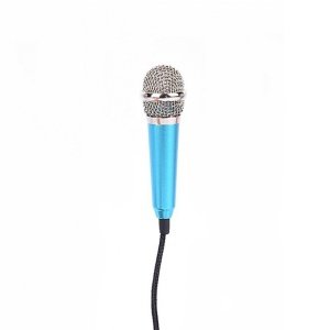Microfon BM100 Techstar albastru, pentru voce, karaoke și podcast, mufa 3.5mm