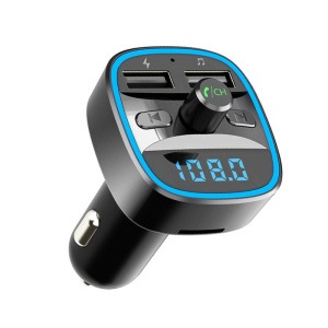 Modulator FM Techstar® T25, Wireless, Bluetooth 5.0, Microfon Integrat, Quick Charge, Slot MicroSD, Ambient Light - Img 1