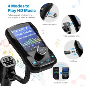 Modulator FM Transmitator Auto Techstar® EQ-Onever, Bluetooth 4.0, Wireless, Onever, cu Display 1.8", 3xUSB, HandsFree - Img 5
