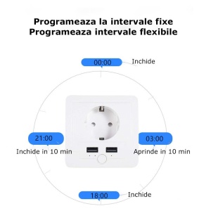 Priza incorporabila smart Techstar M36 wireless 2.4GHz schema de instalare