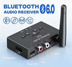 Adaptor Audio Bluetooth 6.0 Techstar 2-in-1 TX RX cu AUX 3.5 mm si adaptor pentru avion