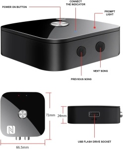 Techstar T68 - detalii porturi si accesorii: intrari/iesiri si telecomanda IR