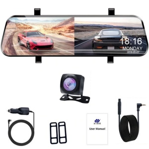 Resigilat Camera Auto Tip Oglinda E-ACE A20, Dubla, 10" Inch, IPS, Touch Screen, Full HD, Night Vision, PIP - Img 1