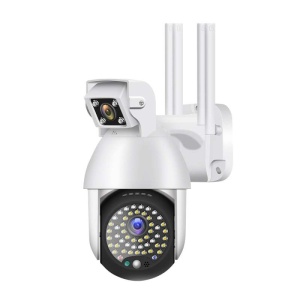 Resigilat Camera Supraveghere IP PTZ Techstar® P18D, Camera Duala, Wireless, 320°, 1080p, IR+LED, Exterior, ONVIF, NVR, Senzor Miscare, Alarma - Img 1