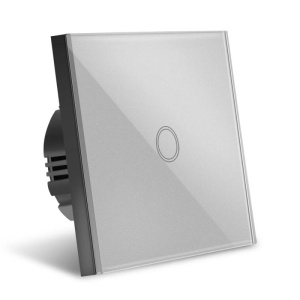 Resigilat Intrerupator Touch Techstar®, Sticla Securizata, Design Modern, Iluminare LED, 1 Faza, Gri - Img 2