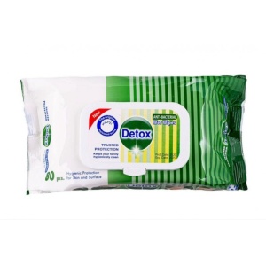 Servetele Umede Igienizante Antibacteriene, Detox, cu Alcool, 80 buc / pachet - Img 2