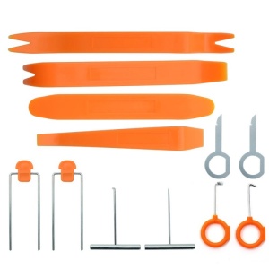Set scule portocalii și accesorii metalice pentru demontare interior auto