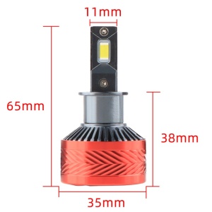 bec led auto techstar p14 h3 vedere frontala cu sistem racire