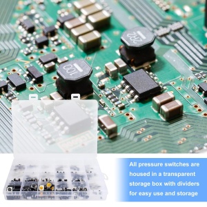 Set 250 Microintrerupatoare Tactile Push Button, 25 Tipuri, Microbutoane pentru Telecomenzi Auto, Circuite PCB si Electronice, Cutie Organizatoare si Penseta - Img 7