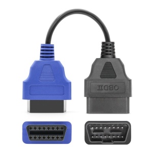 set 2 adaptoare albastre OBD2 Techstar pentru Fiat Alfa Romeo Lancia