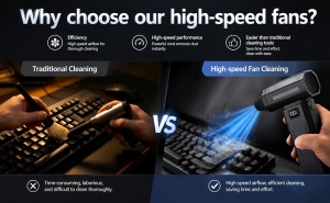 Turbo Air Duster Techstar cu motor brushless de mare viteza pentru curatare cu jet puternic de aer