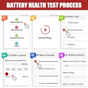 functii principale tester baterie auto Launch X431 BST360