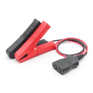 pereche cleme crocodil rosii cu cablu pentru conectare la baterie