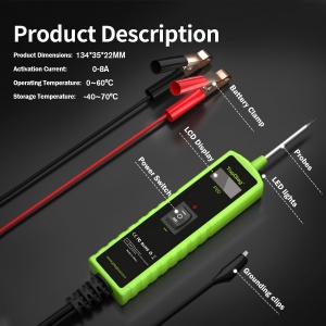 Afisaj tester P60 cu valori detectate si leduri functionale