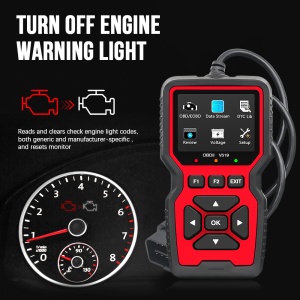 Interfata V519 cu simboluri diagnoza motor si tensiune baterie