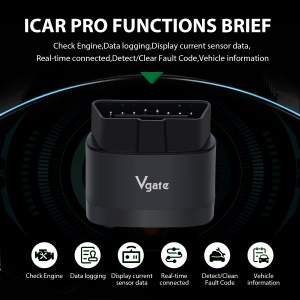 Tester diagnoza auto Vgate iCar Pro 2S BT5.0 OBD2 EOBD cu afisaj LED