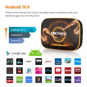 TV Box HK1 RBox Android 10 cu afisaj LED si porturi multiple