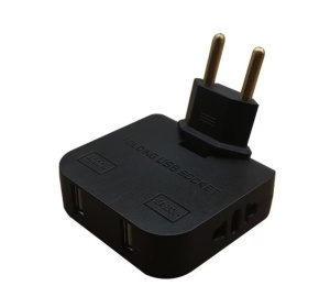 Adaptor triplu rotativ 180 grade Techstar negru