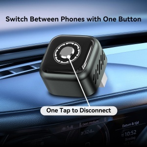 Adaptor wireless CarPlay Android Auto Techstar B12, instalare in masina (imagine lifestyle)