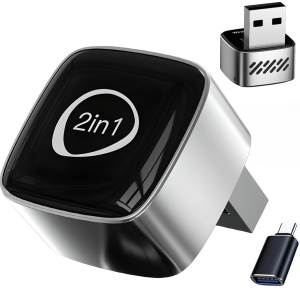 Adaptor Wireless CarPlay & Android Auto Techstar M5 2 in 1, USB Mini, BT + Wi-Fi 5GHz, Buton Comutare/Reset, Reconectare Automata, Plug & Play