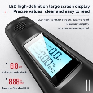 Alcooltest digital Techstar cu ecran LCD, afisare g/L si % BAC si indicator LED tricolor