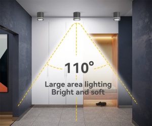 suprafata iluminata de aplica led neagra 10w instalata pe tavan