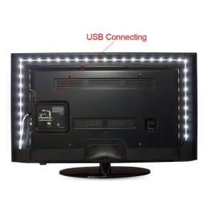Banda LED Multicolor USB 5050 RGB Flexibila Decorat Exterior Interior 1M Waterproof cu Telecomanda - Img 3