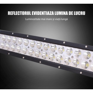 Bara Proiectoare LED Auto Offroad Techstar® Tch2, Putere Reala 24W, 12V-24V, 6000K, IP67, 36 cm, Flood Beam, Negru - Img 7