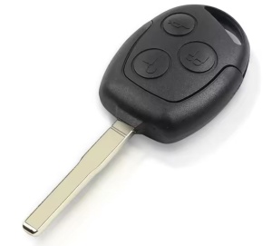 Carcasa cheie auto Techstar HU101 3 butoane compatibila Ford - vedere oblica cu lamela HU101