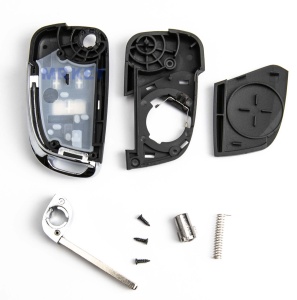 Kit complet carcasa cheie auto tip briceag Techstar pentru Opel Vauxhall Chevrolet 2 butoane – componente incluse