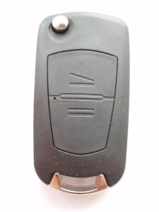 Carcasa cheie transformatoare Techstar upgrade cheie tip briceag flip 2 butoane lama HU46 compatibila Opel Astra G Vectra B Zafira A Corsa C vedere fata
