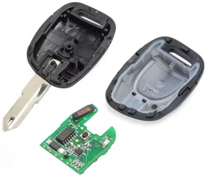 Cheie auto completa cu telecomanda Techstar compatibila cu Renault Clio II, Kangoo, Twingo, Master, 1 buton, 433 MHz, PCF7946 ID46, lama NE72, carcasa si placa electronica