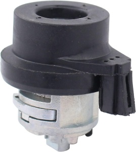 Cilindru contact auto pentru Audi VW Seat Skoda, vedere frontala, corp metalic cu capac negru, compatibil OE 6L0905855D / 8E0905855A