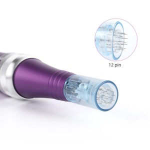 DermaPen Techstar® Dr Pen Premium X5, 2 Capete de Rezerva, Ace Otel Inoxidabil, Corp Aliaj, Ergonomic, Regenerare Piele, Lifting, Viteza Reglabila, 5 Viteze, Purpuriu - Img 10