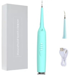 Dispozitiv curățare dinți ultrasonic Techstar - Îndepărtare tartru și placă bacteriană, 3 moduri, IPX6, 200mAh, albastru