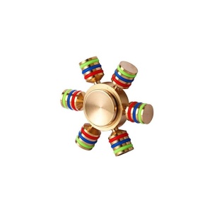 Fidget Spinner cu 6 Parti Metalic material Cupru Luceste in Intuneric - Img 1