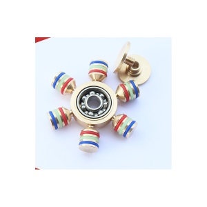 Fidget Spinner cu 6 Parti Metalic material Cupru Luceste in Intuneric - Img 9