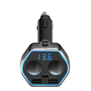 Incarcator Auto Techstar® A21C, Dual USB, Fast Charging, 2 Prize, USB Type C, Compact, Iluminare Ambientala - Img 5