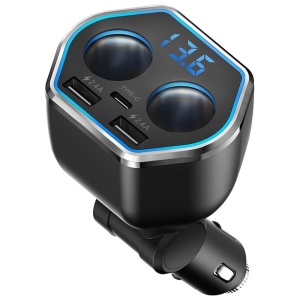 Incarcator Auto Techstar® A21C, Dual USB, Fast Charging, 2 Prize, USB Type C, Compact, Iluminare Ambientala - Img 1