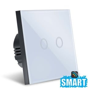 intrerupator smart touch alb cu led si eticheta wireless