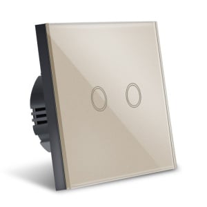 intrerupator smart touch gold cu doua butoane tactile iluminare led