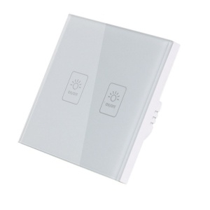 Panou frontal intrerupator touch Techstar TG02 alb cu doua zone tactile LED