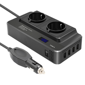 invertor de putere techstar 200w dc12v la ac220v cu afisaj lcd