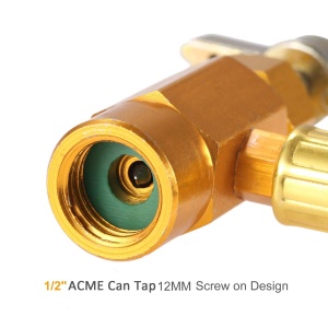 detaliu adaptor alama pentru tub freon si butelie refrigerant