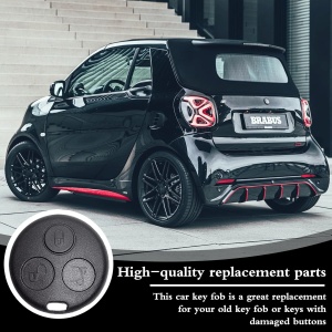 Carcasa cheie telecomanda Smart Brabus Techstar - imagine lifestyle cu masina si carcasa 3 butoane