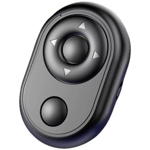 Mini Telecomanda Wireless Techstar®, Negru, Bluetooth, Control Camera, Timer, Control Player, Nu Necesita Aplicatie - Img 1