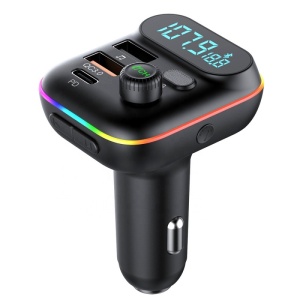 Modulator FM Techstar® T70, Bluetooth 5.0, Voltaj Baterie, USB, QC 3.0 + 18W PD Type C, MicroSD, RGB - Img 3